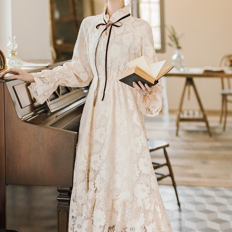 花柄レース ロングワンピース 1013 By Colette 花柄レース ロングワンピース 1013 By Colette