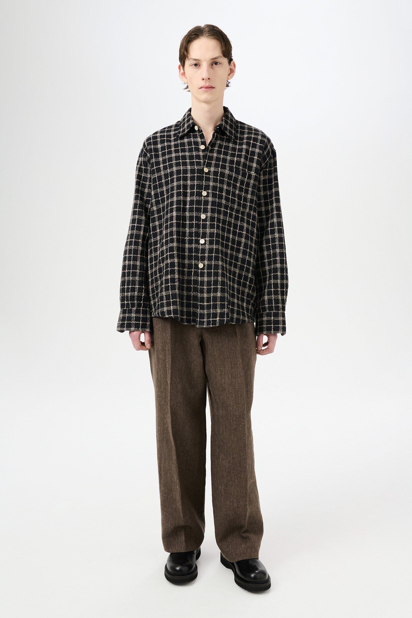 OUR LEGACY ABOVE SHIRT Black Fishnet Cloth M2252ABF | BEST PACKING  