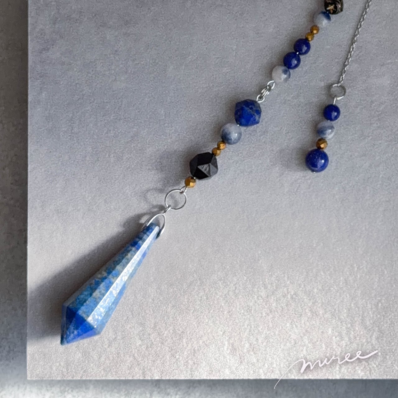 決めた人のためのペンデュラム【ラピスラズリ×ヘマタイト】lapis lazuli pendulum_156