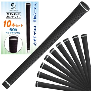 【在庫のみ】ゴルフ グリップ ツアーベルベット ラバー 互換品 10本 R60 口径 バックラインなし 社外品 ゴルフプライド ブラック 黒 neuneu