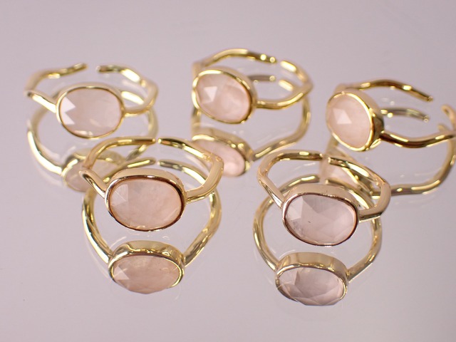 SV925 ローズクォーツリング　[D2-282]