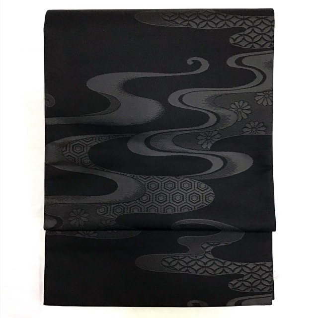 袋帯・正絹・喪服用・No.200701-1055・梱包サイズ60