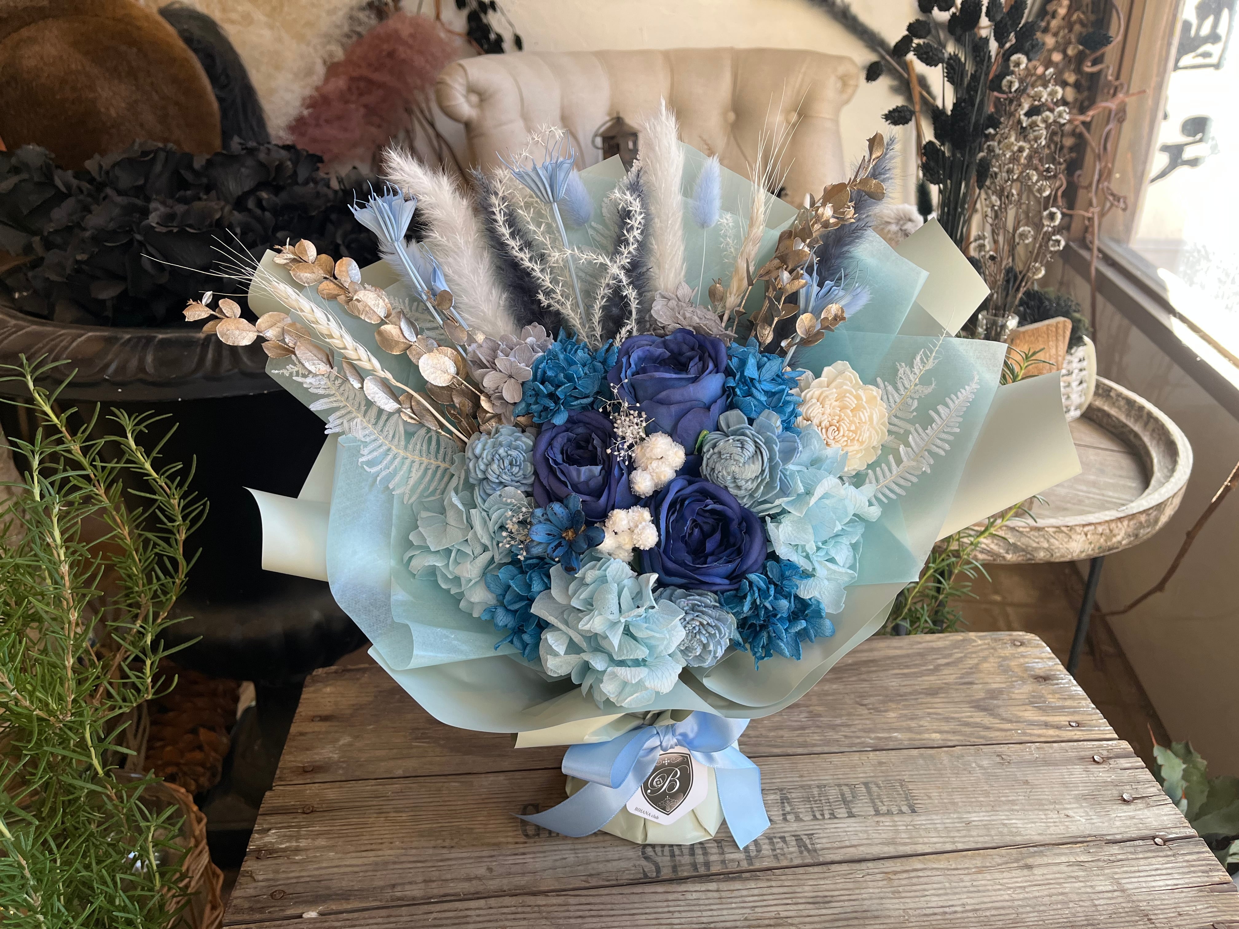 プリザーブドフラワー スタンディングブーケ（自立型）ディープ