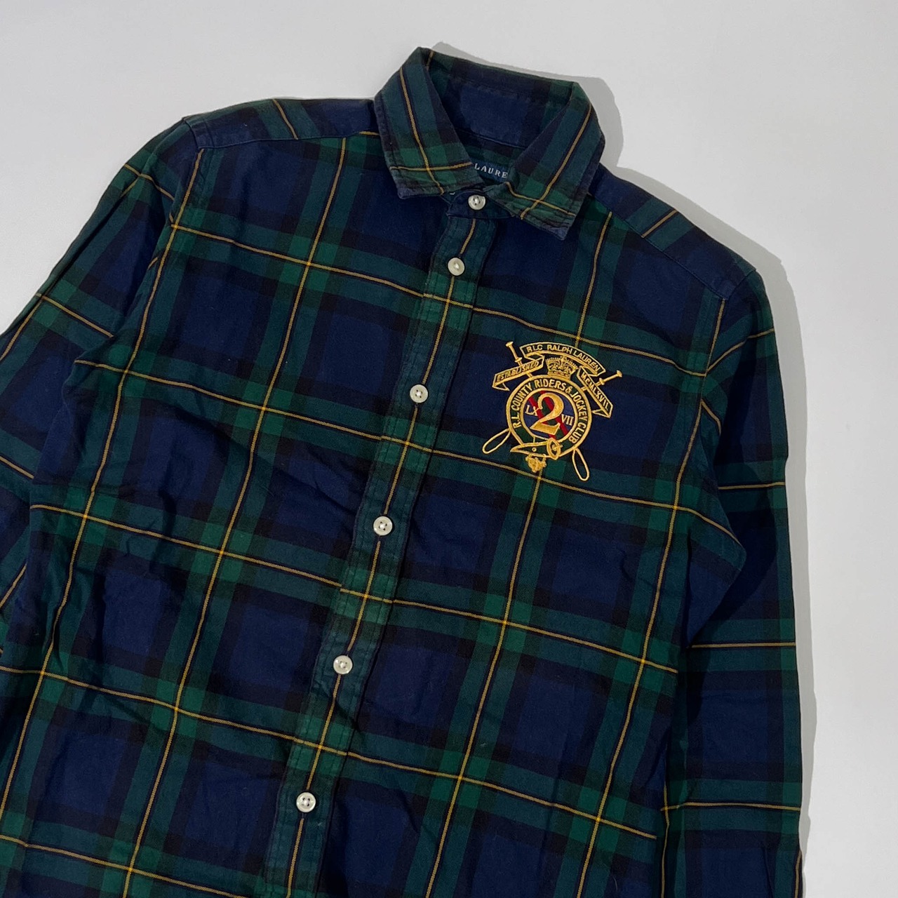 RALPH LAUREN ラルフローレン ホース刺繍 チェック 長袖 ネルシャツ 4/レディース