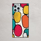 受注生産 iPhoneケース 大きなドットのレトロポップ柄｜ドット柄 PABS061A