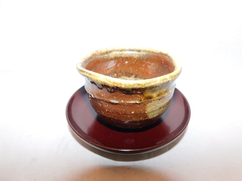 小豆色茶托(5客) lacquer Japanese tea five saucers (No22)