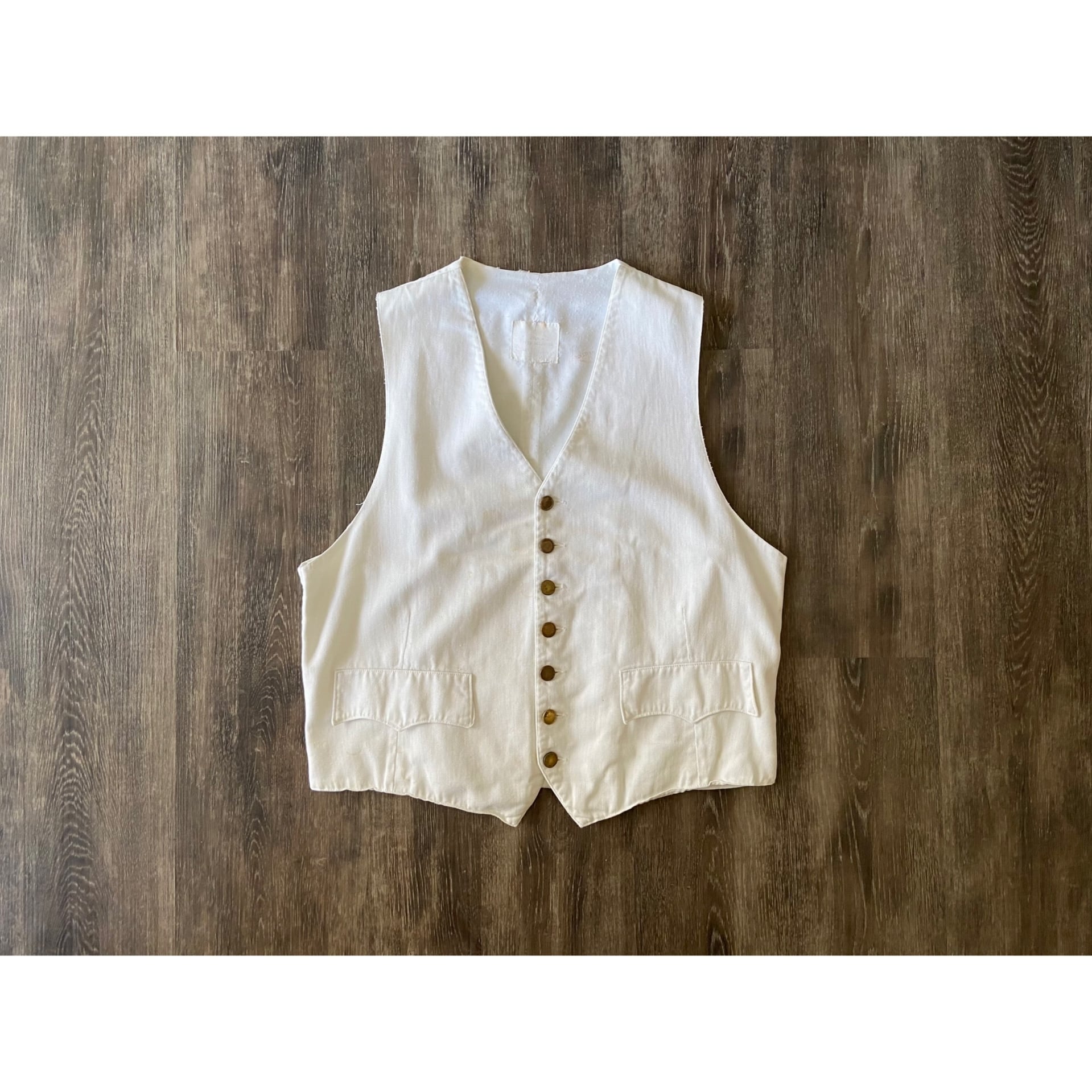 60s-70s vintage white cotton vest “Western Costume Co.” ベスト