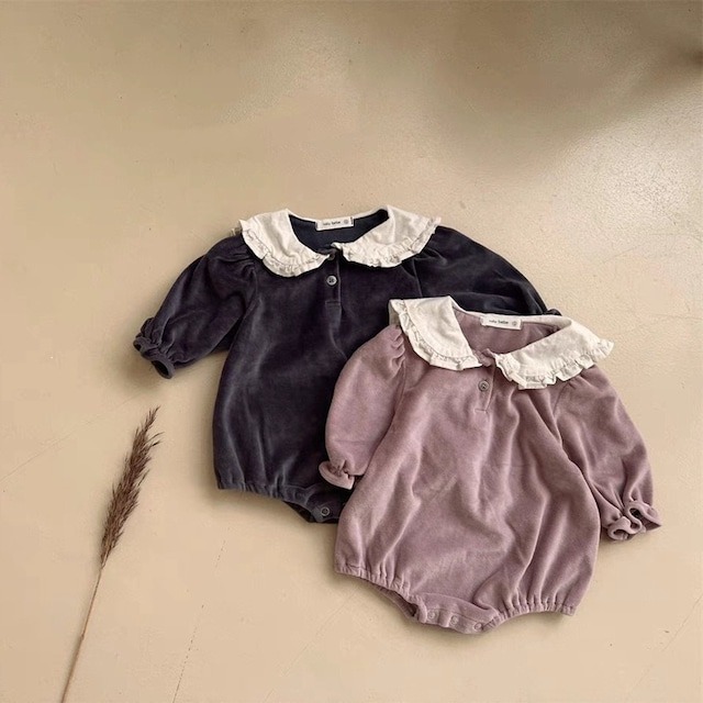 【BABY】韓国風　プリンセス襟ロンパース