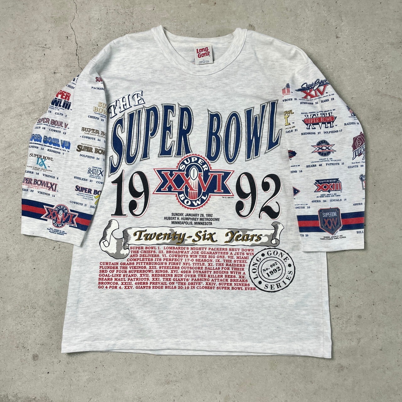 90年代 USA製 NFL SUPER BOWL 1967-1992 メモリアル チームロゴ 