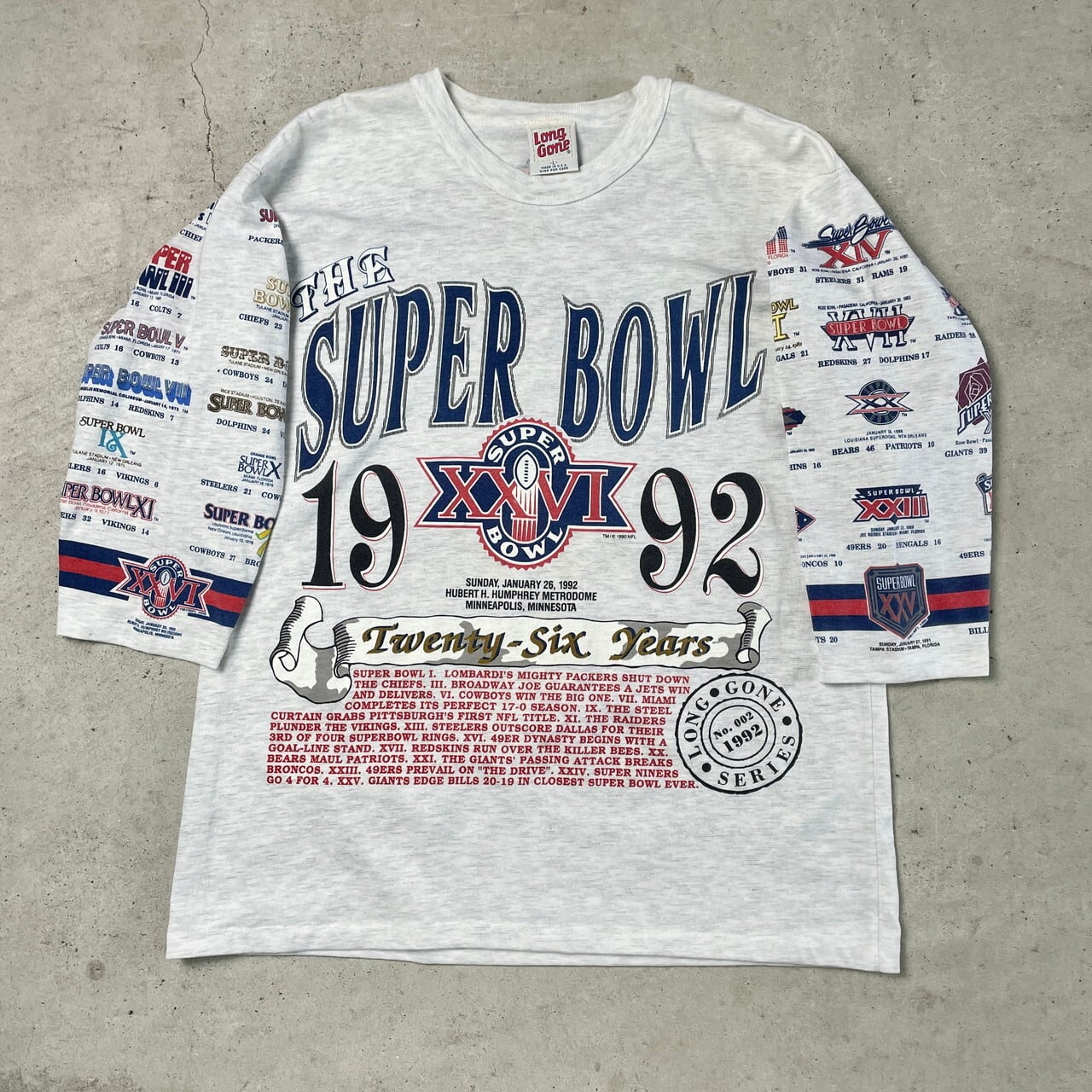 90年代 USA製 NFL SUPER BOWL 1967-1992 メモリアル チームロゴ 
