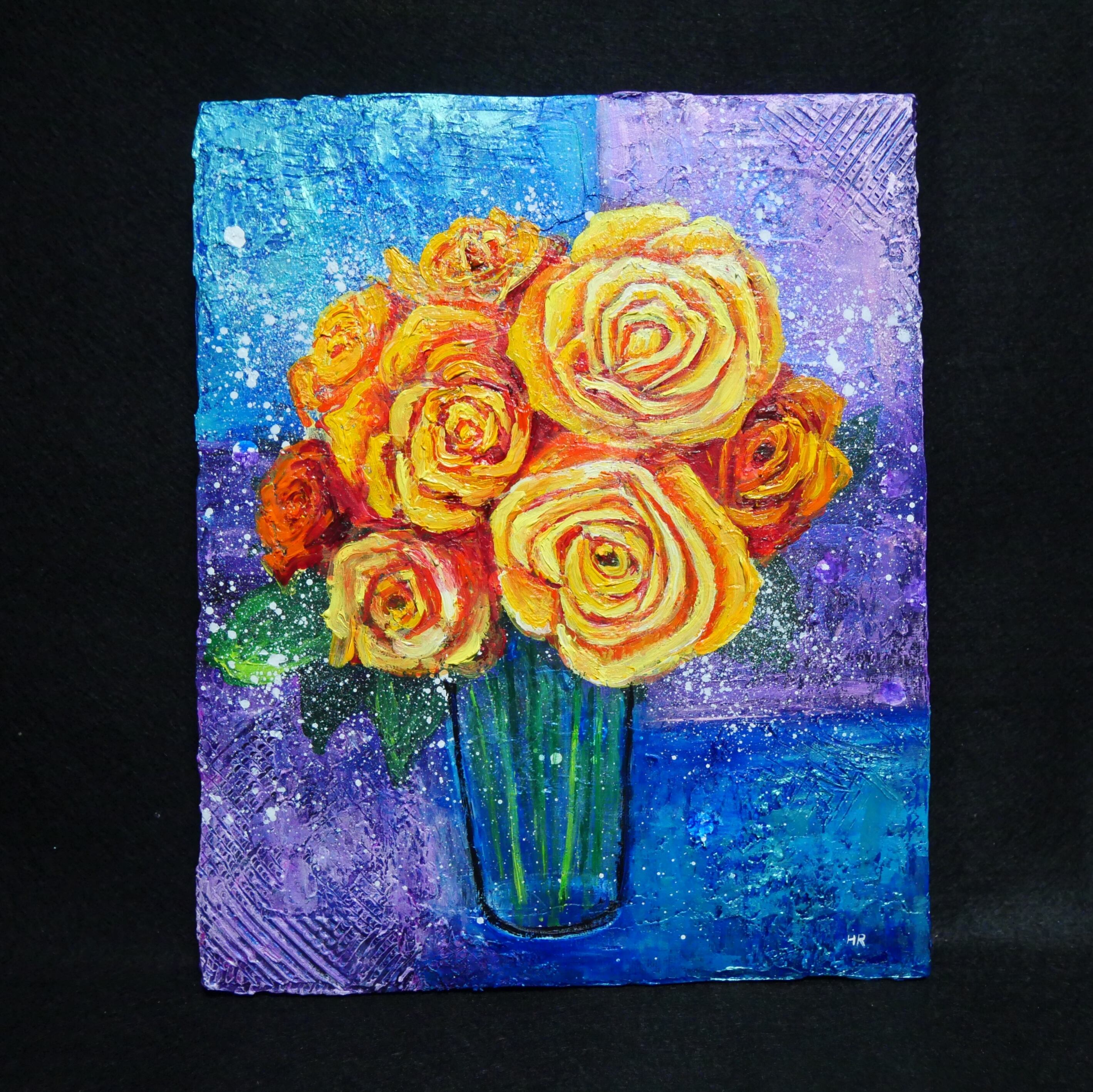 黄色いバラ 薔薇 ローズ 花瓶 油絵 黄色いバラ 薔薇 ローズ 花瓶 油絵 (黄色いバラの水彩画