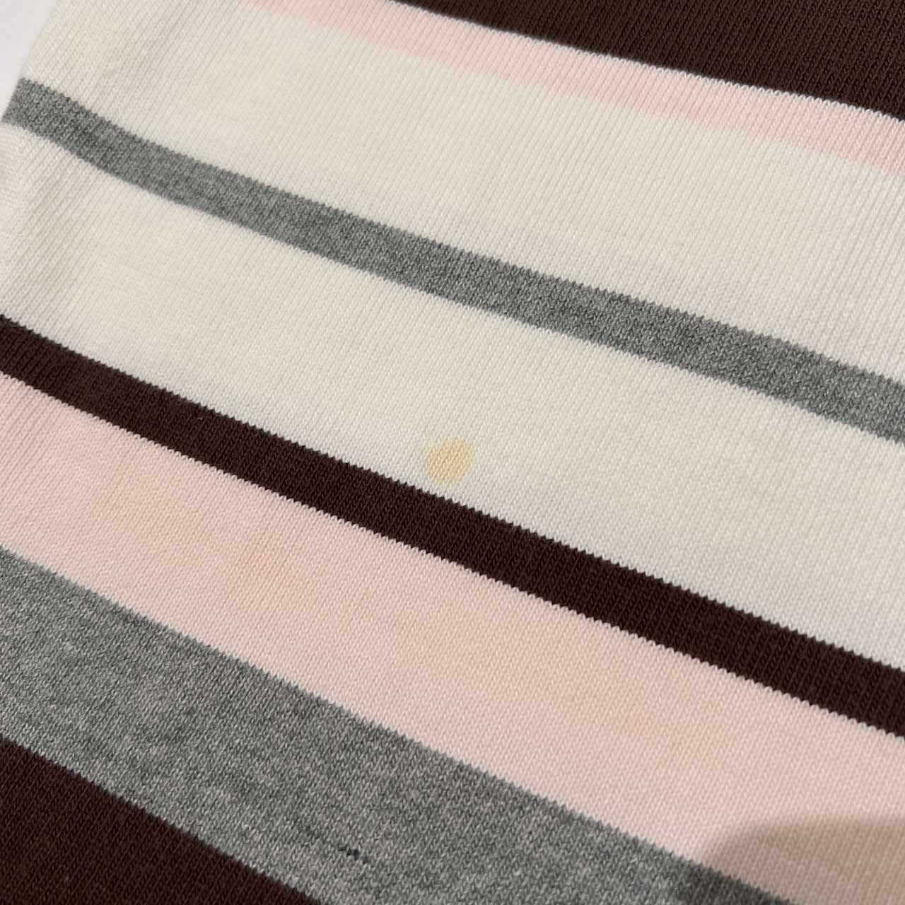 Canterbury カンタベリー ボーダー柄 長袖 ラガーシャツ L /ラグビー/レディース/ピンク系