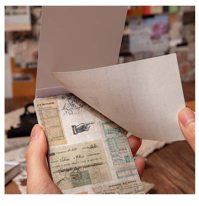 アンティーク風デザインメモ帳 素材紙 コラージュ ジャンクジャーナル スクラップブック 琥珀糖雑貨店