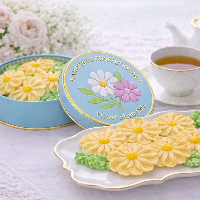 【熨斗対応可】お花のぼうろ『コスモス＆マーガレット２缶セット』専用ギフト箱付き