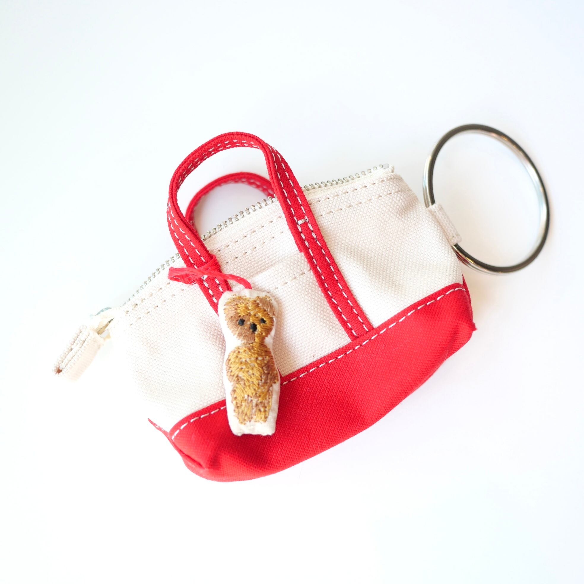 R&D.M.Co- no.8008a MINI MINI TOTE KEY RING Red bear付き | Cieloazulmat