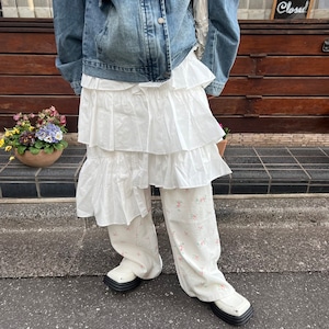 アシンメトリーティアードフリルスカート_LN02608