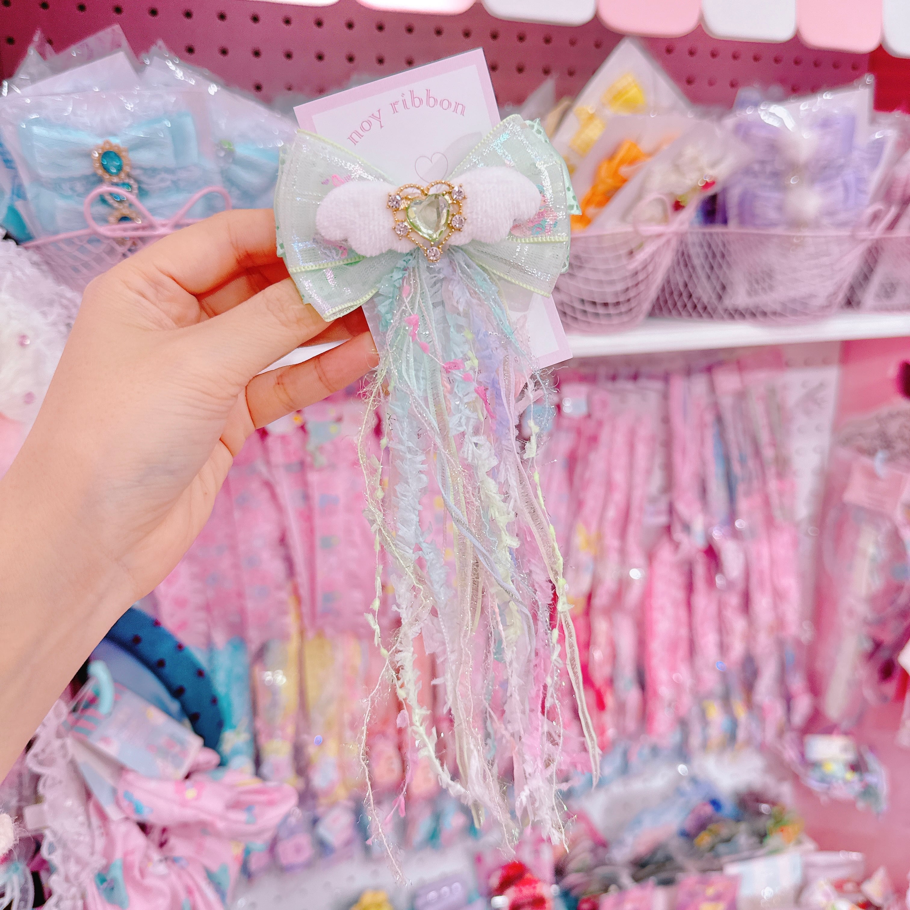 【F7】64-45きらきらリボンヘアクリップ