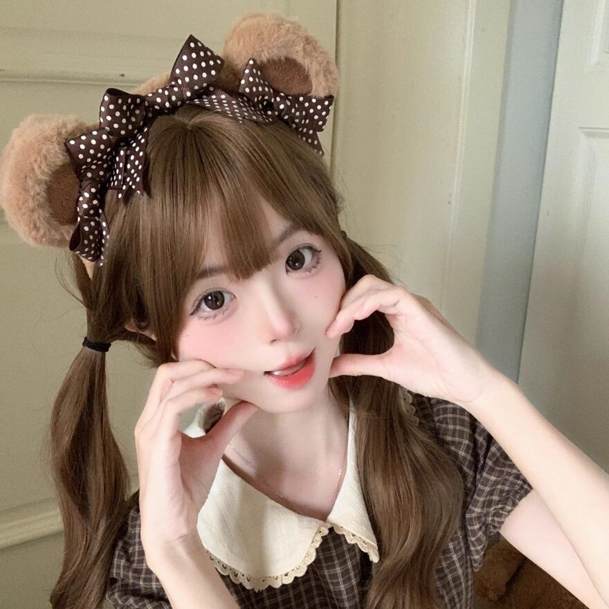 ■ナイスジェニーコレクション　ゴスロリ 風ドレス　テディベア 付き！ 甘ロリ くま耳ヘッドドレス ドットリボン テディベア風｜WithU