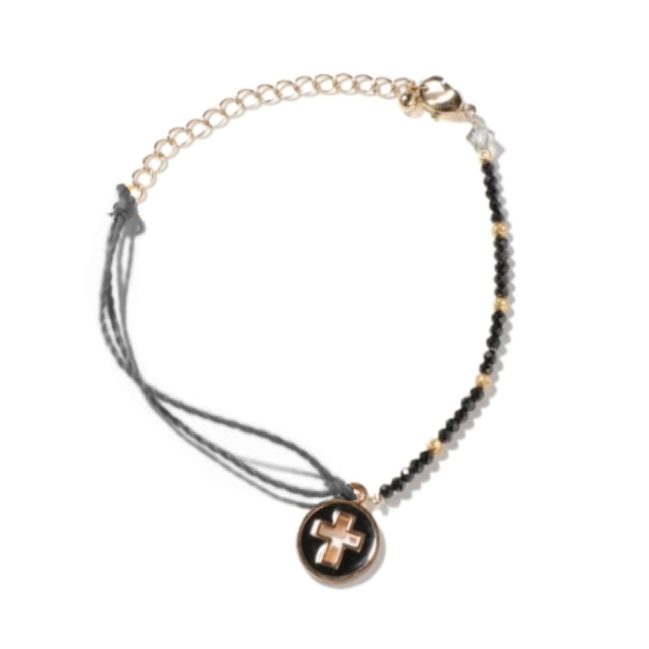 Tayiブレスレット"破魔・魔除けの瞳"黒い十字架&ブラックオニキス