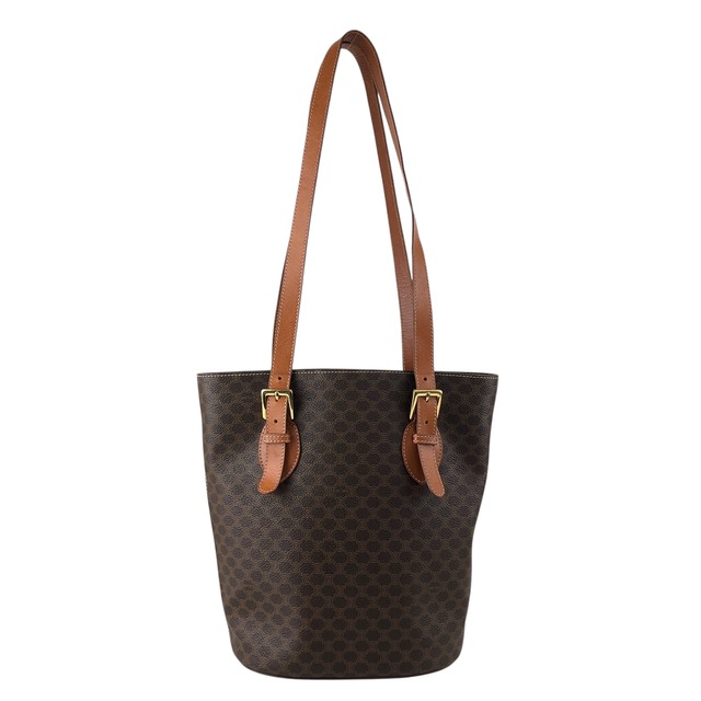 CELINE セリーヌ マカダム トートバッグ ブラウン ブラゾン型押し PVCレザー vintage ヴィンテージ オールド krmf4c