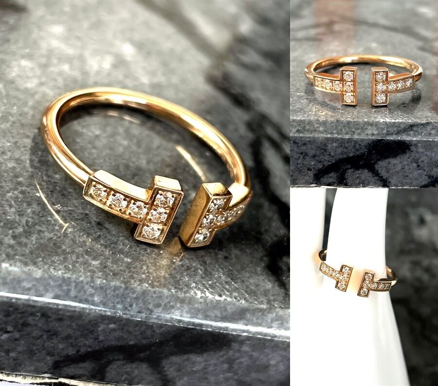 TIFFANY (ティファニー) K18 YG 750 ダイヤモンド ワイヤー リング
