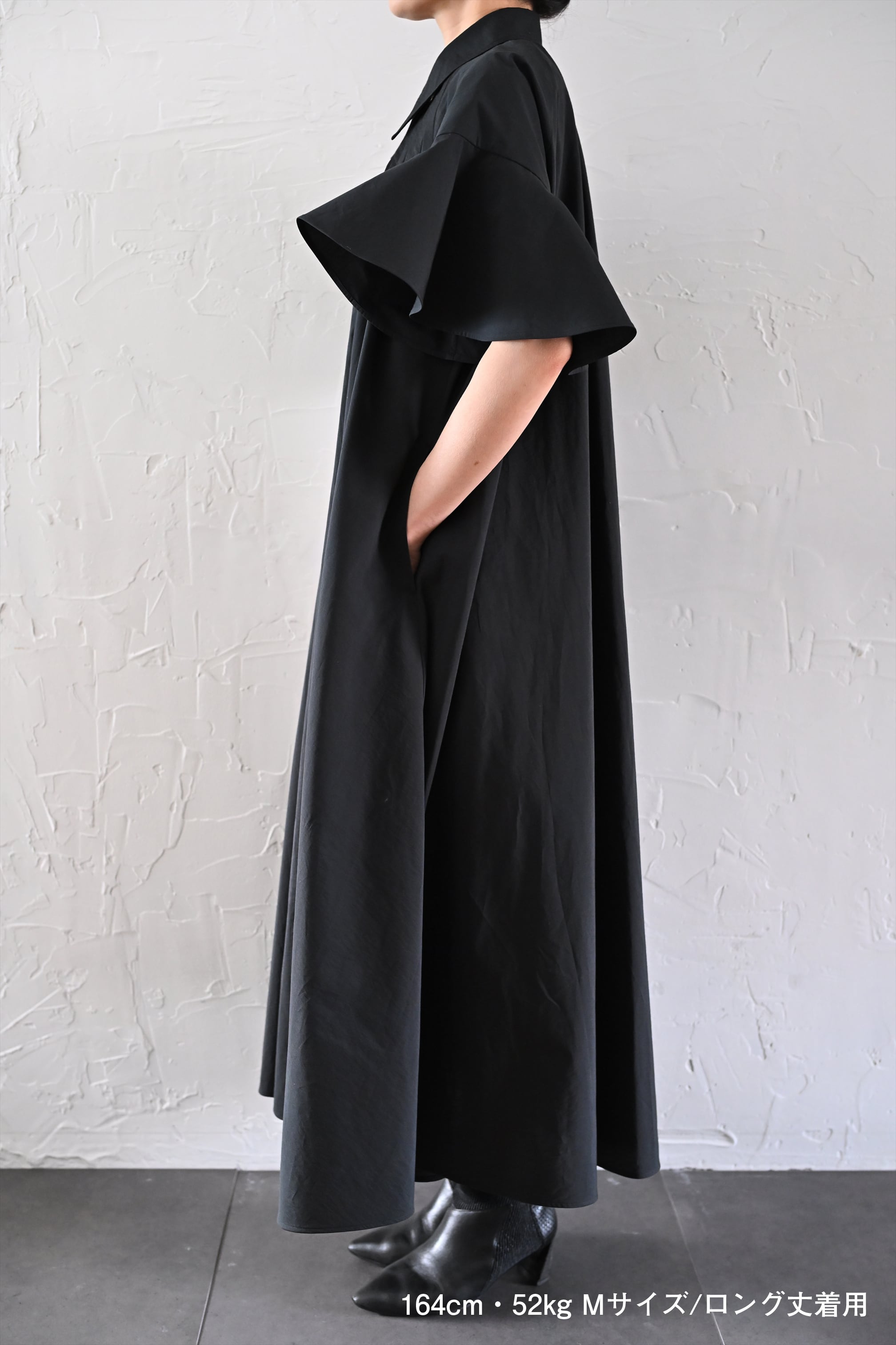 SHIRT DRESS / BLACK（シャツドレス / ブラック） | MASAHIRO OKUNO