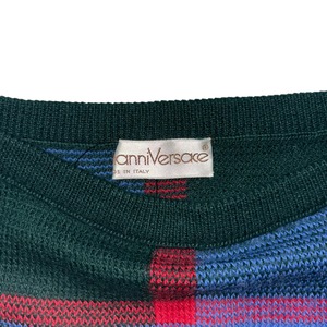 vintage GIANNI VERSACE asymmetrical check sweater