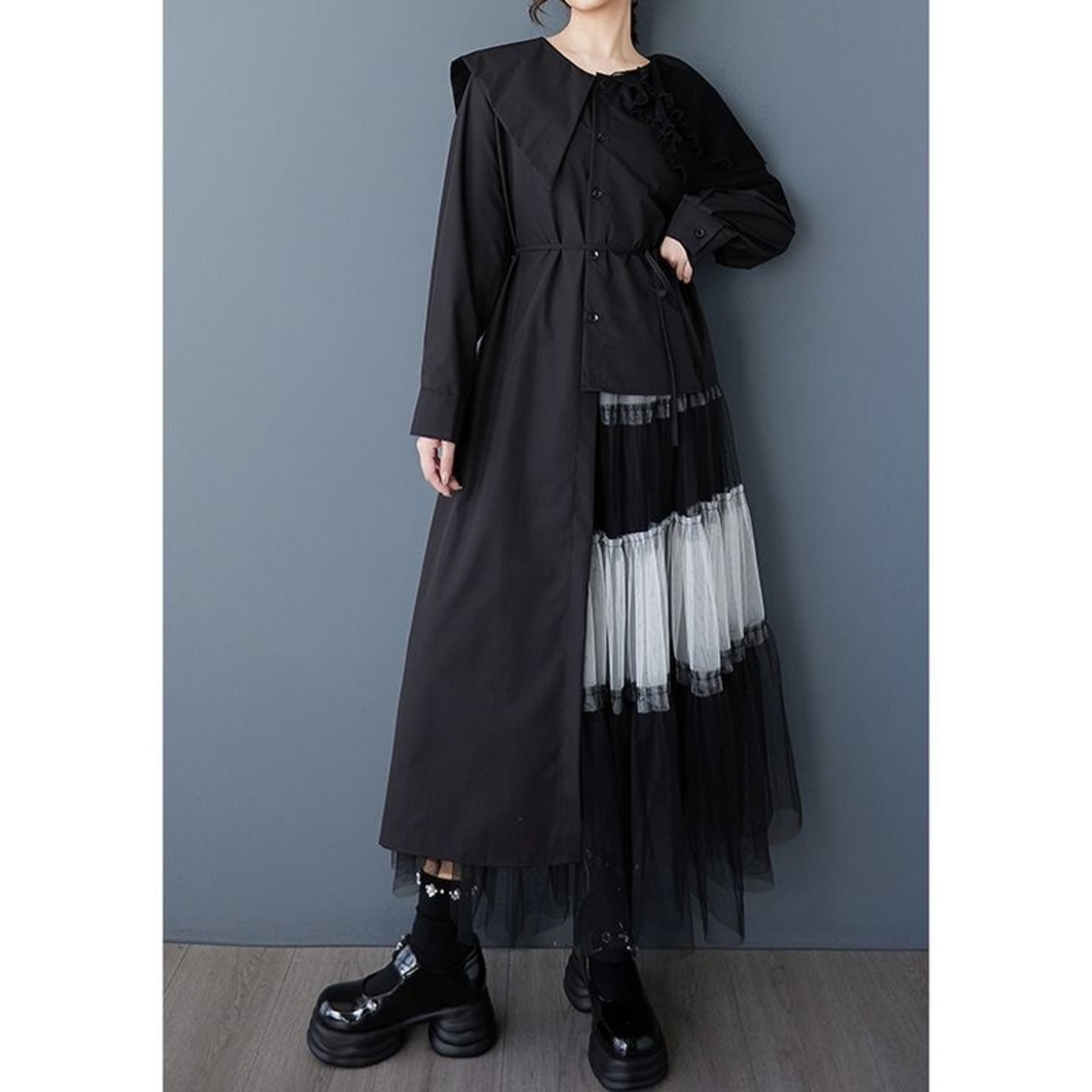 アシンメトリー フリルデザイン ブラウス 00231