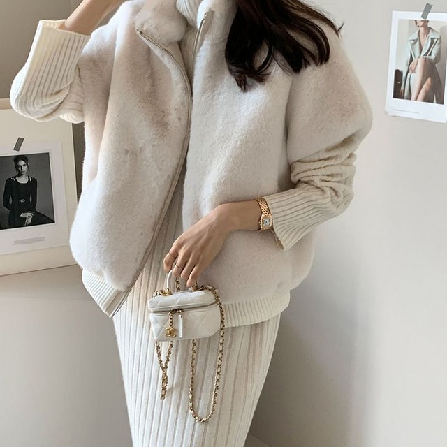 テディショート丈ボアベスト　L0775