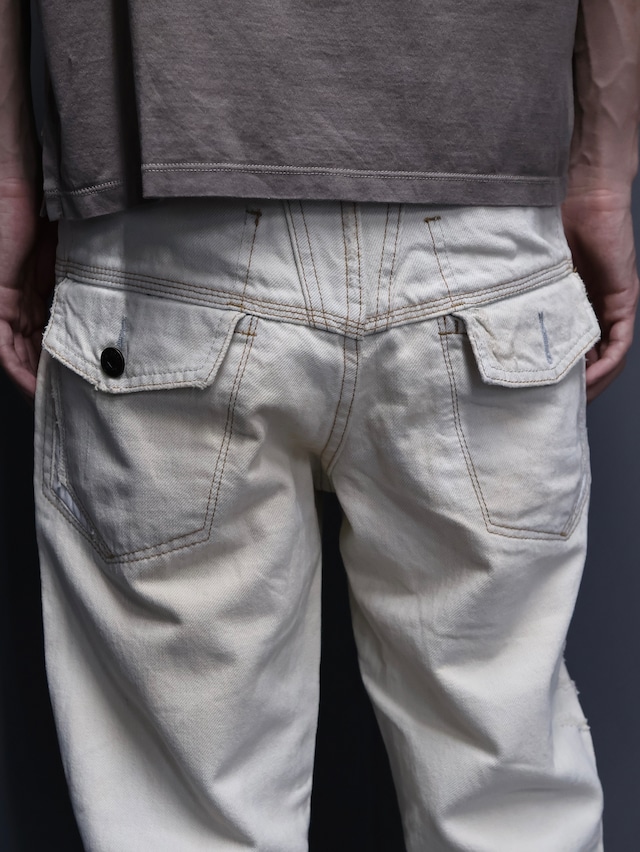 【marithe francois gilbaud】damaged slim denim pants