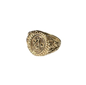 antique c1924 masonic decorative 9ct gold signet ring