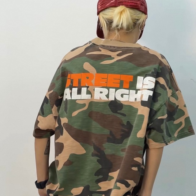 グラフィックプリント 迷彩柄 Tシャツ◆ 1col   BL0553