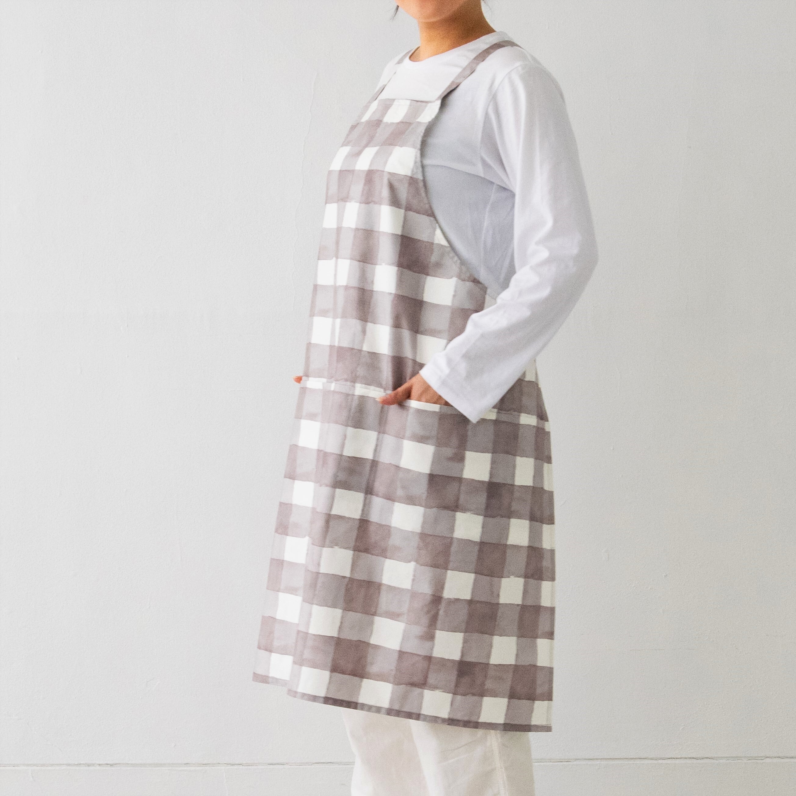 バッククロスチムニーエプロン CC　チェックチェック　グレー / backcrosschimneyapron CC CHECK CHECK gray