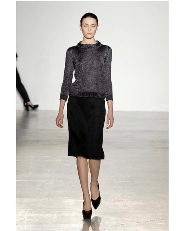 JIL SANDER　TURN-DOWN COLLAR KNIT TOP