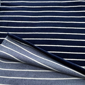 ★TB958◆2m◆綿ポリエステル混ベロア調起毛ニット生地◆ボーダー