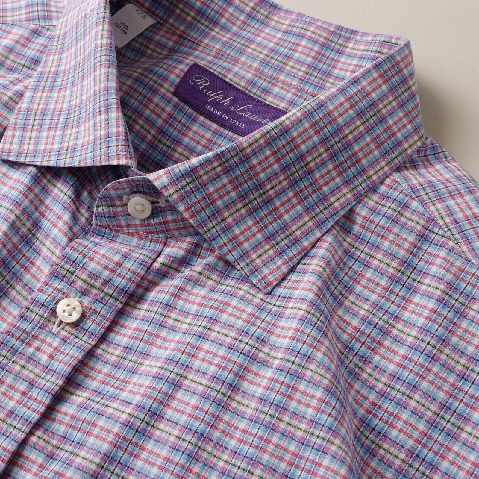 未使用】Ralph Lauren Purple Label special cotton check shirt made