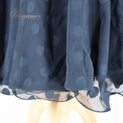 社交ダンス 衣装 スカート ネイビー系 チャコット Chacott 紺 水玉 ドット柄 練習 レッスン かわいい 上品 日本製 ふんわり ダンス衣装 イベント ステージ 透け感 おしゃれ