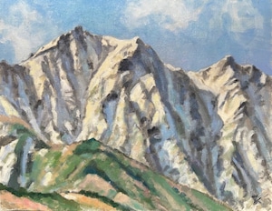 油絵#22「銀嶺」F6 / Oil Painting #22 "silvery, snow-capped mountain" F6