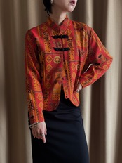 oriental pattern china button shirt-5213-4