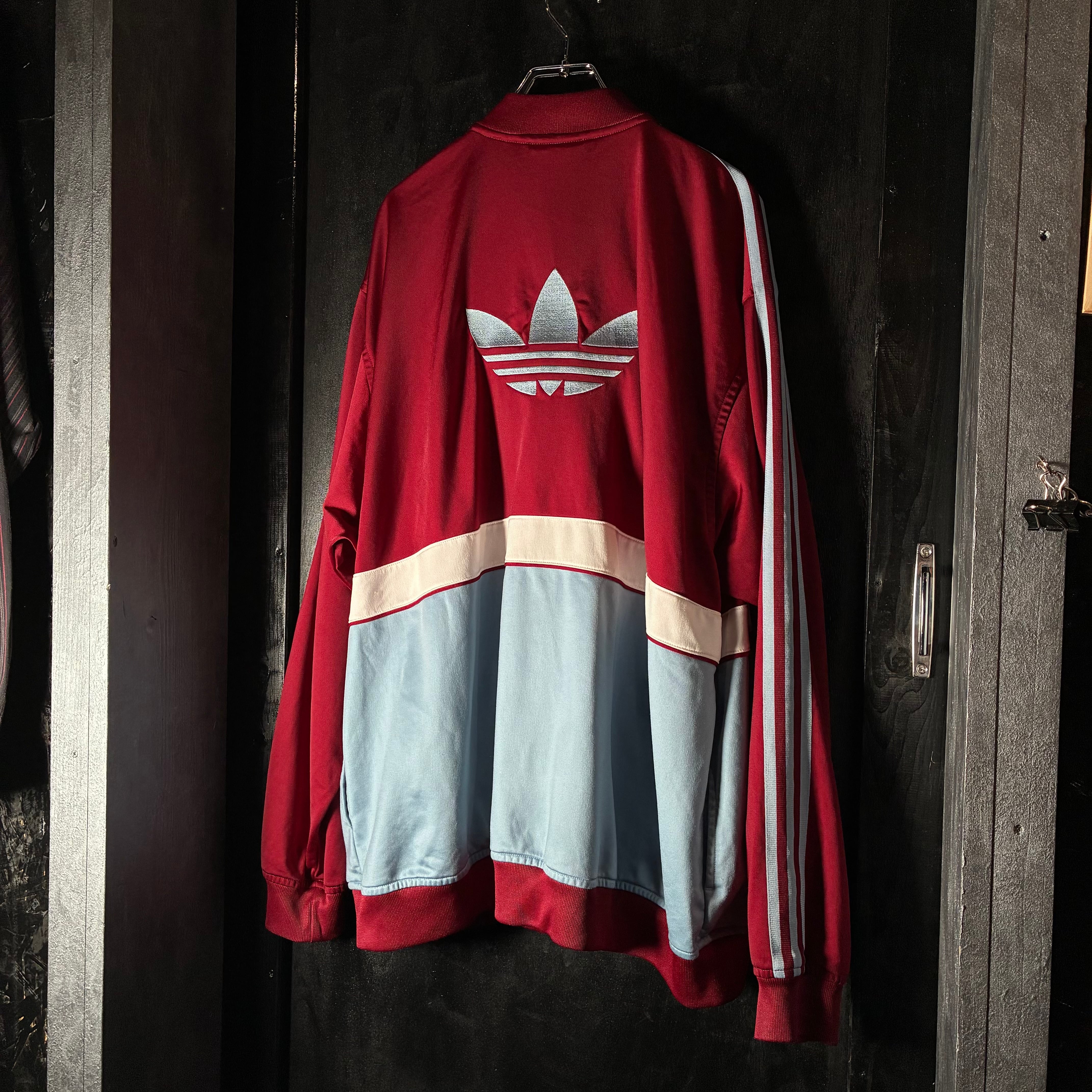 90s〜00s adidas トラックジャケット ワインレッド×アイスブルー ATP