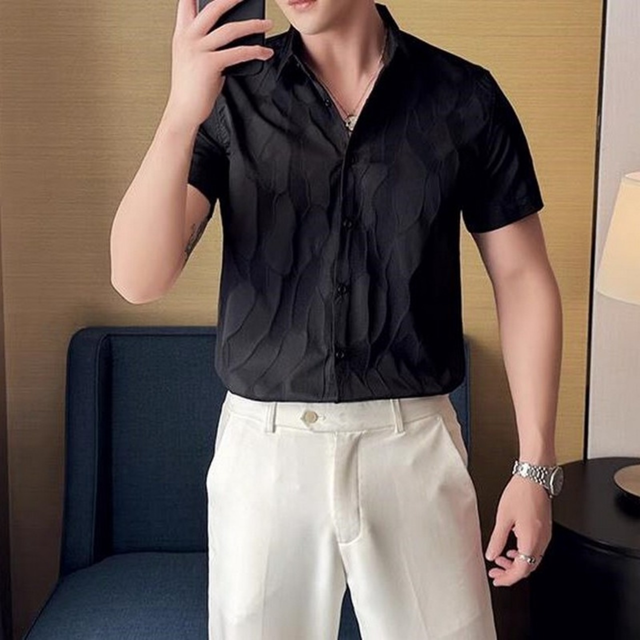 short sleeve v neck shirt 00306