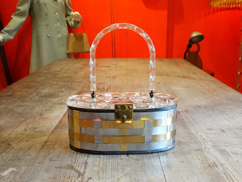 50s USA Vintage lucite × steel handbag