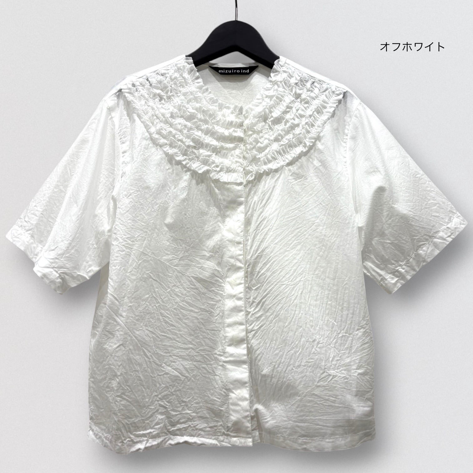 mizuiro ind frill design crew neck shirt | CoCo Cuore