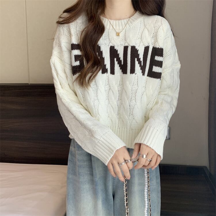 トレンド感たっぷり♡ロゴケーブルニット(秋冬人気アイテム)A10029