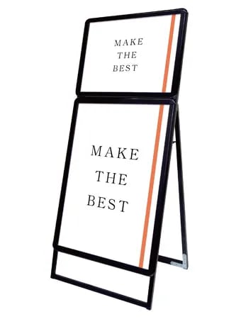 ポスターグリップスタンド看板コンビ(屋外用) B2B1片面ブラック