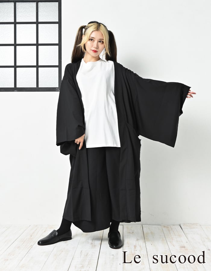 Le sucood】浴衣モチーフ 和風 カーディガン 甚平 和装 和服 袴 羽織