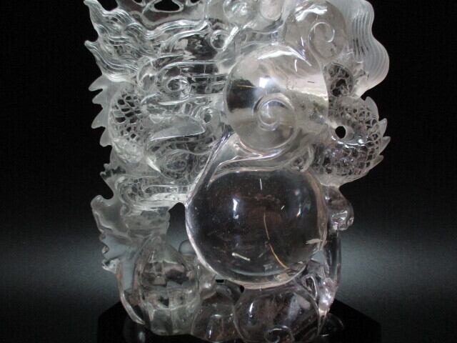 [送料無料][高品質][超美品] 総高約37cm 特大天然水晶龍