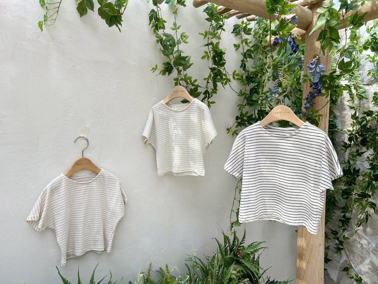 【Bebe nine】シルエット最強ベビーボーダーT ブラック 70〜80cm - 2