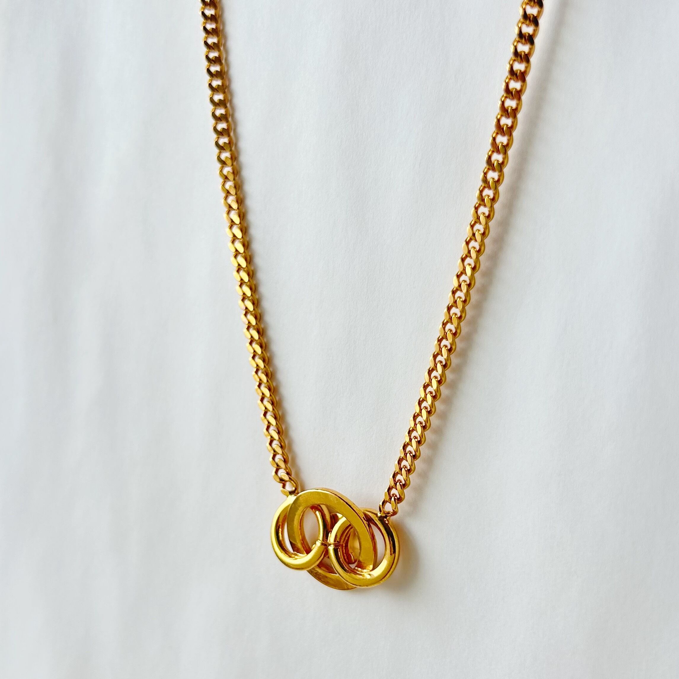 CN7108】CELINE macadam rhinestone necklace/セリーヌ/ネックレス