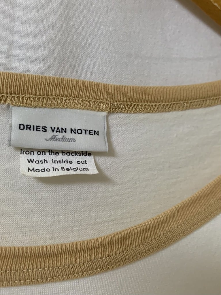 Design Short Sleeve Flocky Print Ringer T-Shirt "DRIES VAN NOTEN"
